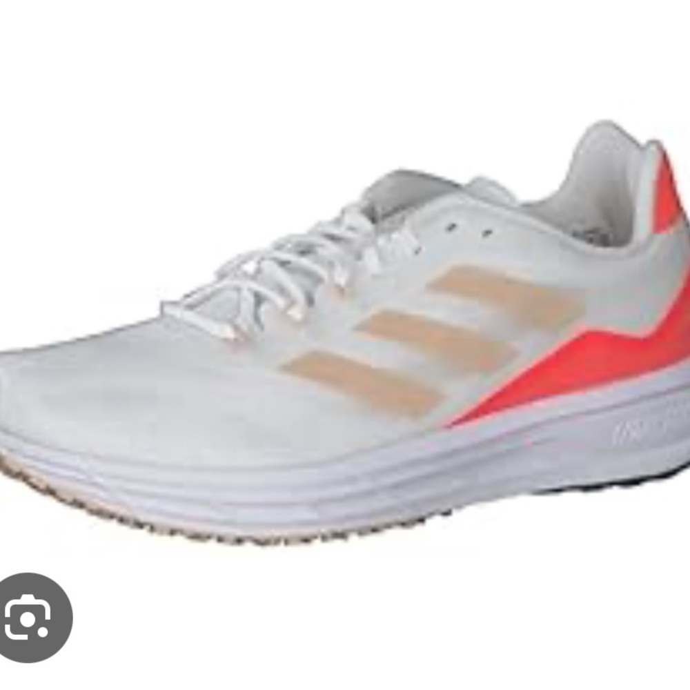 Adidas White and neon orange Athletic Sneakers